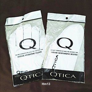 QTICA Cotton Spandex Reusable GLOVES+BOOTIES Home Treatment Therapy, 2-Pair Set
